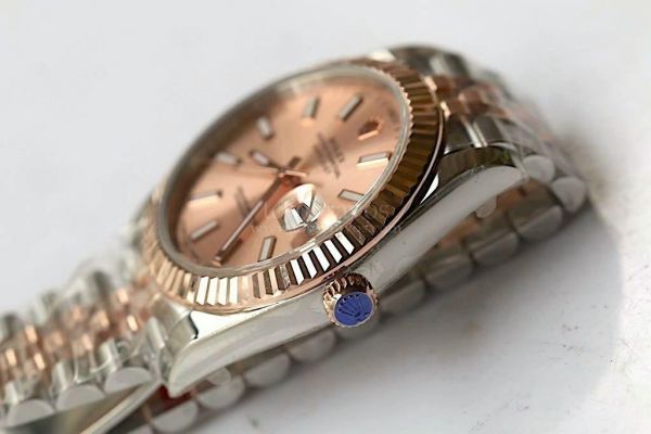 DateJust II Oyster Fluted 41mm 126331 RG Wrapped Stick Marks Brown & Rose Gold Dial Jubilee Bracelet Noob A3235