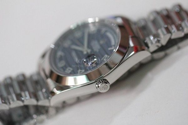 Rolex Pres Smooth Blue Wavy SS/SS