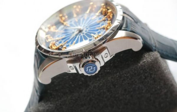 Excalibur RDDBEX0495 SS Blue Dial Blue Leather Strap