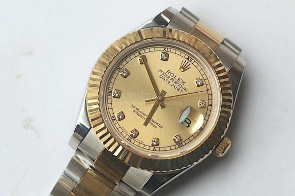 Rolex DateJust II Oyster Fluted YG Two Tone Diamond Markers *4 Dials* Bracelet BP A3136