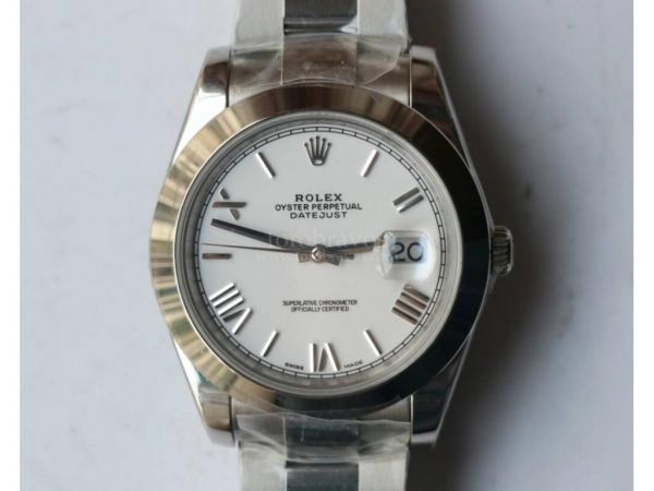 DateJust II 41mm SS Roman Marks White Dial Oyster Bracelet Noob A3235