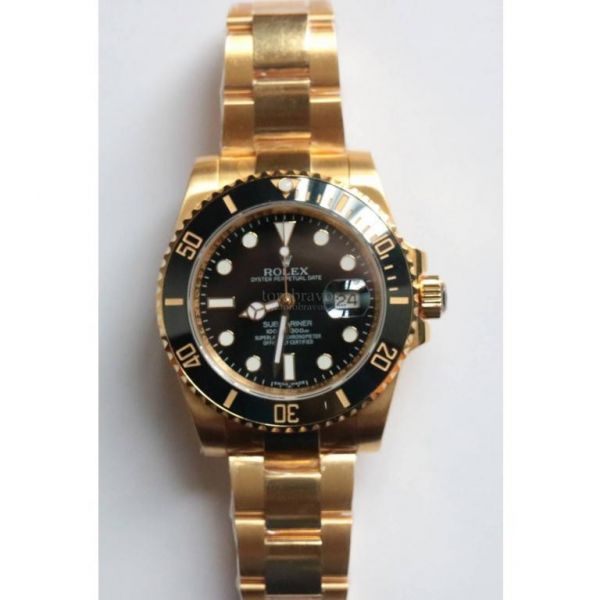 Submariner 116618LB Full YG Wrapped 1:1 Best Edition Black Dial Bracelet A2836 VRF