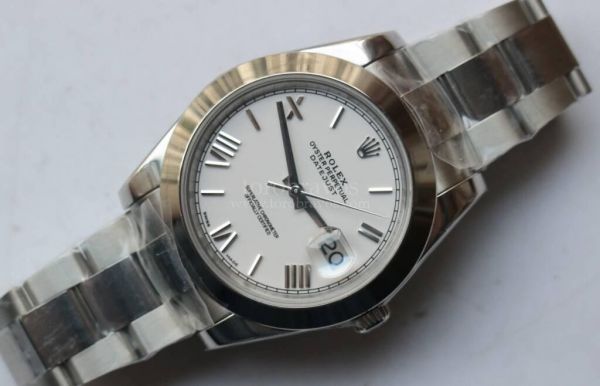 DateJust II 41mm SS Roman Marks White Dial Oyster Bracelet Noob A3235
